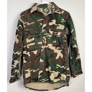Vtg Cabelas Flannel Button Down Shirt Mens Sz S Outdoor Camo Hunting Field Cabin